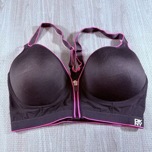 DKNY Fusion Energy Wirefree Sports Bra 856001 BLACK PUNCH PINK 36D